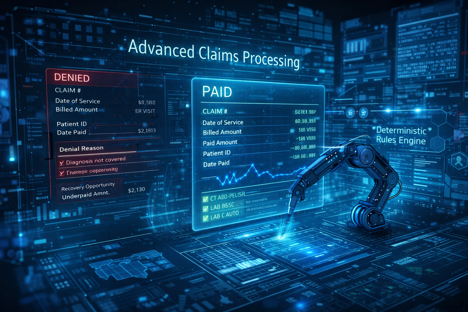 Deterministic claims engine